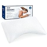 Groye Cooling Side Bed Pillow - Neck Pillows for Pain Relief, Ergonomic Contour Memory Foam -Back and Shoulder Support, Odorless Cervical for Sleeping with Washable Pillowcase