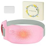 Portable Wearable Heating Pad for Cramps and Back Pain, Menstrual Cramp Relief for Women and Girls, Wireless Heating Pads with 3 Temperature Setting & Battery Powered（Pink）