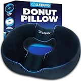 Sleepavo Seat Donut Pillow for Tailbone Pain Relief Cushion - Hemorrhoid pillow - Butt Cushions Pillow for Pressure Relief, Chair, Coccyx, Sciatica, Postpartum Pregnancy Sitting Pillow Donut Cushion