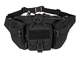 CREATOR Tactical Waist Pack Military Fanny Pack Outdoor Army Waist Bag Large Waist Pack for Daily Life Cycling Camping Hiking Hunting Fishing Black