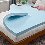 LINENSPA Memory Foam Mattress Topper - 3 Inch Gel Infused Memory Foam - Plush Feel - Cooling and Pressure Relieving - CertiPUR Certified - Dorm Room Essentials - Queen Size