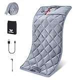 Vofuoti Weighted Heating Pad with Battery, 3 Heat Settings, Cordless Heating Pad for Back Pain Relief, Machine Washable, Large Heating Pad, 23.6 * 11.8in, for Women Men