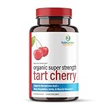 Super Strength Organic Montmorency Tart Cherry Supplement – 50:1 Concentrate Grown in The USA - Contains Certified Organic CherryPURE – by SolaGarden Naturals. 60 Non GMO Veggie Capsules.