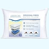 Mediflow Fiber: The First & Original Water Pillow, clinically Proven to Reduce Neck Pain & Improve Sleep. Therapeutic, Ideal for People Looking for Proper Neck Support