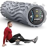 FITINDEX Vibrating Foam Roller, 5-Speed Electric Foam Roller for Back Pain Relief, Physical Therapy, Exercise, Muscle Recovery, Rechargeable Massage Roller, Gray
