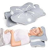 Voovc Cervical Contour Pillow for Neck, Shoulder and Back Pain Relief - Orthopedic Memory Foam Support for Side Sleepers