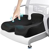Benazcap X Large Memory Seat Cushion for Office Chair Pressure Relief Sciatica & Tailbone Pain Relief Memory Foam Firm Coccyx Pad for Long Sitting, for Office Chair, Gaming Chair and Car Seat Upgrade