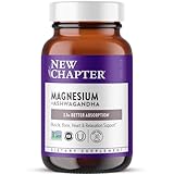 New Chapter Magnesium + Ashwagandha Supplement, 325 mg with Magnesium Glycinate, Calm & Relaxation, Muscle Recovery, Heart & Bone Health, 2.5x Absorption, Gluten Free, Non-GMO - 30 ct (1 Month Supply)