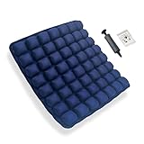 SUNFICON Air Seat Cushion Upgraded Easy Inflatable Seat Cushion Portable Car Seat Office Chair Wheelchair Pad Anti Bedsore Orthopedics Pain Pressure Relief Cushion Camping Seat Mat w Pump Blue