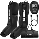 FIT KING Leg Compression Boots Massager for Foot and Calf Recovery, Help for Blood Circulation, Muscle Relaxation, Relief Soreness and Pain, FSA or HSA eligible (Foot+Calf)