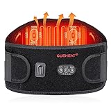 CUEHEAT Heated Waist Belt, Cordless Back and Belly Heating Massage, Electric Rechargeable Battery Powered