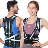 Fit Geno Upgraded Posture Corrector for Men and Women: Breathable Full Back Support Brace for Neck Shoulder Upper Middle Lower Back Pain - Comfortable Scoliosis Hunchback Corrections (XX-Large)