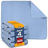 Utopia Bedding Waterproof Incontinence Bed Pads 34 x 36 Inches (Pack of 4, Blue), Washable and Reusable Underpads for Adults, Elderly and Pets, Absorbent Protective Pads