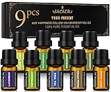 Essential Oils Set - Natural Essential Oils - Perfect for Diffusers, Aromatherapy, Humidifiers, Massage, DIY Candle and Soap Making,9x5 ML(0.17oz）