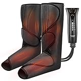 FIT KING Leg and Foot Massager with Heat, Air Compression Leg Massager for Circulation and Pain Relief Helpful for Swollen Legs Edema RLS - Great Gift for Women Parents Friends - FSA HSA Eligible