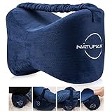 NATUMAX Knee Pillow for Side Sleepers - Relief from Sciatica Pain, Back/Leg Pain, Pregnancy, Hip and Joint Pain Memory Foam Leg Pillow + Free Sleep Mask and Ear Plugs