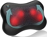 Zyllion Shiatsu Back and Neck Massager with Heat - 3D Kneading Deep Tissue Electric Massage Pillow for Chair, Car, Muscle Pain Relief on Shoulders, Legs, Foot - Doctor Recommended - Black (ZMA-13)