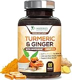 Turmeric Curcumin with BioPerine & Ginger 95% Curcuminoids 1950mg - Black Pepper Extract for Max Absorption, Nature's Joint Support Supplement, Herbal Turmeric Pills, Vegan Non-GMO - 120 Capsules