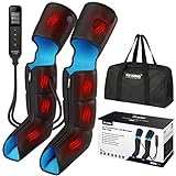 FIT KING Leg Massager with Heat for Circulation Upgraded Full Leg and Foot Compression Boots Massager to Relieve Pain, Swelling, Edema, RLS- Built-in Pressure Sensor & LCD Display- FSA HSA Eligible