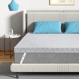 Sleepmax 4 Inch Firm Mattress Topper Queen Size- Firm to Extra Firm Memory Foam Bed Topper - Relieve Back Pain - High Density Foam Mattress Pad with Skin-Friendly Cover