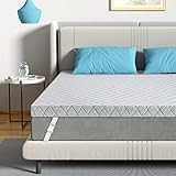 Sleepmax 4 Inch Firm Mattress Topper Twin Size- Firm to Extra Firm Memory Foam Bed Topper - Relieve Back Pain - High Density Foam Mattress Pad with Skin-Friendly Cover