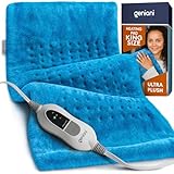 GENIANI King Size Heating Pad for Back Pain & Cramps Relief, FSA HSA Eligible, Auto Shut Off, Machine Washable, Moist Heat Pad for Neck & Shoulder, Knee, Leg, Heat Patches 12'‘×24’’(Aqua Blue)