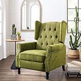 Altrobene Wingback Recliner Chair, Modern Accent Arm Chair for Living Room/Bedroom/Office/Home Theater, Dark Green