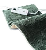 Sunbeam XL Heating Pad for Back, Neck, and Shoulder Pain Relief, Auto Shut Off, 6 Heat Settings, Extra Large 12 x 24, Green, Ideal for Muscle Aches and Arthritis Pain