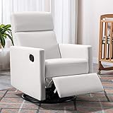Merax Beige Modern Upholstered Recliner Chair with Thick Seat Cushion and Backrest Swiel Accent Armchair for Living Room, Bedroom, Home Office, Set of 1