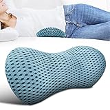 Lumbar Support Pillow - Memory Foam for Low Back Pain Relief, Ergonomic Streamline Car Seat, Office Chair, Recliner and Bed (blue)