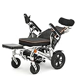 Culver Mobility Panther Electric Wheelchair for Adults, All Terrain Lightweight Foldable Wheelchairs,Power Motorized Electric Wheel Chair, Comfortable Remote Control Mobility Aid (Gray-Orange)