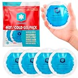 ICEWRAPS Reusable Hot & Cold Gel Packs for Pain Relief - 5 Pack with Cloth Backing for Injuries, Surgery, Toothache (5 Pack)
