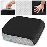 Extra Large Seat Cushion - Memory Foam for Office Chair, Wheelchair Cushions, Floor Pillow | Cushion Back Pain Coccyx Pain Relief | Plush Velvet Cover with Carry Handle - 19” X 17” X 3”