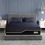 EGOHOME 14 Inch Queen Memory Foam Mattress for Back Pain, Cooling Gel Bed in a Box, Made in USA, CertiPUR-US Certified, Therapeutic Medium Mattress, 60x80x14 Black