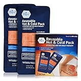 MED PRIDE Reusable [2 Gel Pads] Hot and Cold Packs for Hot & Cold Therapy - Microwavable Heating Pads & Ice Packs for Injuries- Medical Compress for Headaches, Swelling, Knee, Neck, Back Pain Relief