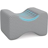 BlissTrends Memory Foam Knee Pillow, Knee Pillow for Side Sleepers, Leg Pillows for Sleeping, Elevation Pillow for Relief Twisted Spine, Sciatica, Leg Numbness, Back, Joint, Hip, Surgery Pain, Grey