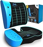 Everlasting Comfort Seat Cushion & Lumbar Support Pillow Combo (Patented) - Chair Pads Reduce Tailbone Pressure & Improve Back Comfort - Multi-Use Gel Infused Memory Foam, Cushions for Home, Car