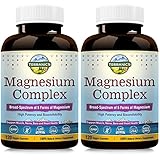 Terranics 5-in-1 Magnesium Complex Supplement 500mg - 5 Forms High Absorption Magnesium Glycinate Citrate Malate Aspartate Gluconate for Sleep Muscle Heart Health - Non-GMO 240 Vegan Capsules