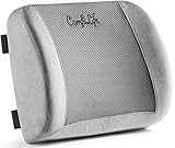 ComfiLife Lumbar Support Back Pillow Office Chair and Car Seat Cushion - Memory Foam with Adjustable Strap and Breathable 3D Mesh (Gray)