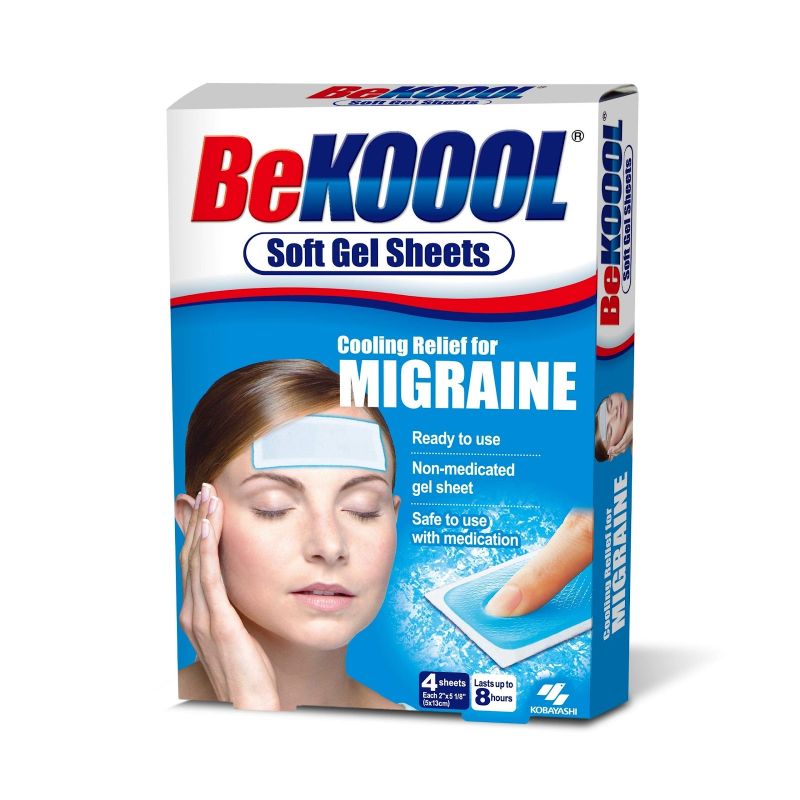 BeKOOOL Migraine Gel Sheets – 4 Count