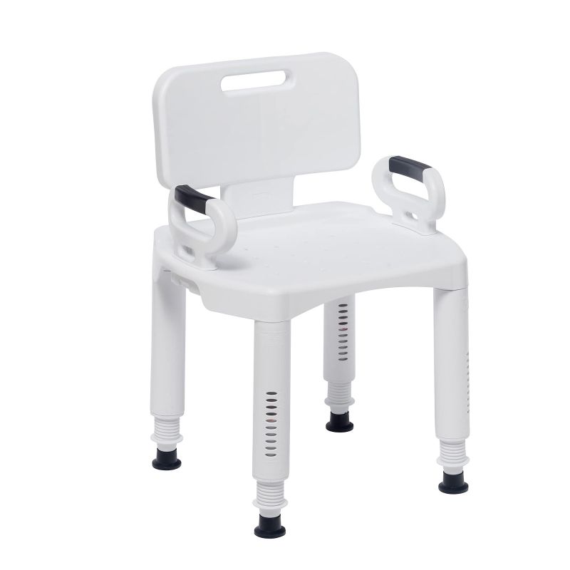 Drive Medical Handicap Bathroom Bench with Back and Arms