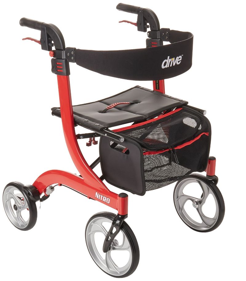 Drive Medical Nitro Euro-Style Rollator Walker with Seat