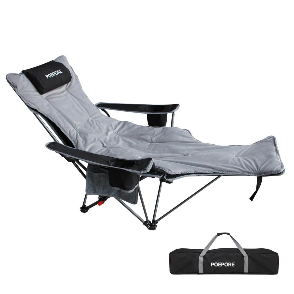Most Comfortable- POEPORE Reclining Camping Chair