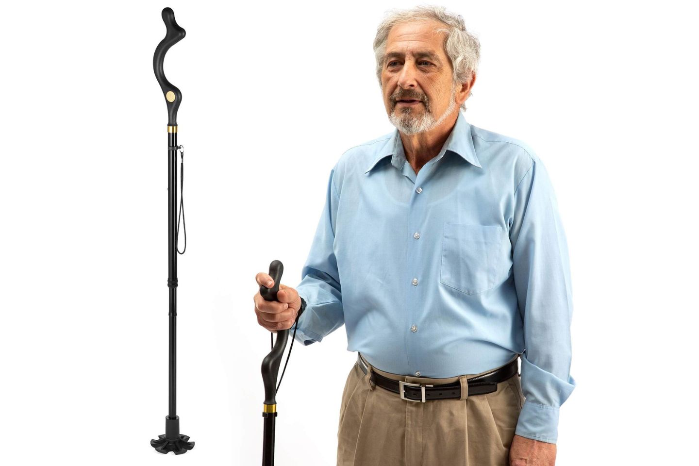 Carex Soft Grip Folding Cane - Foldable Walking Cane For Men and