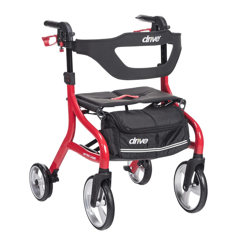 Drive Medical Nitro Sprint Foldable Rollator Walker with Seat