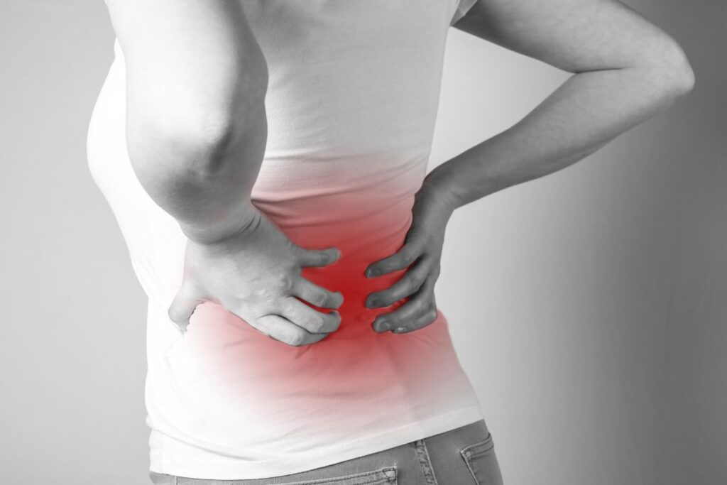 A close up picture of a backpain