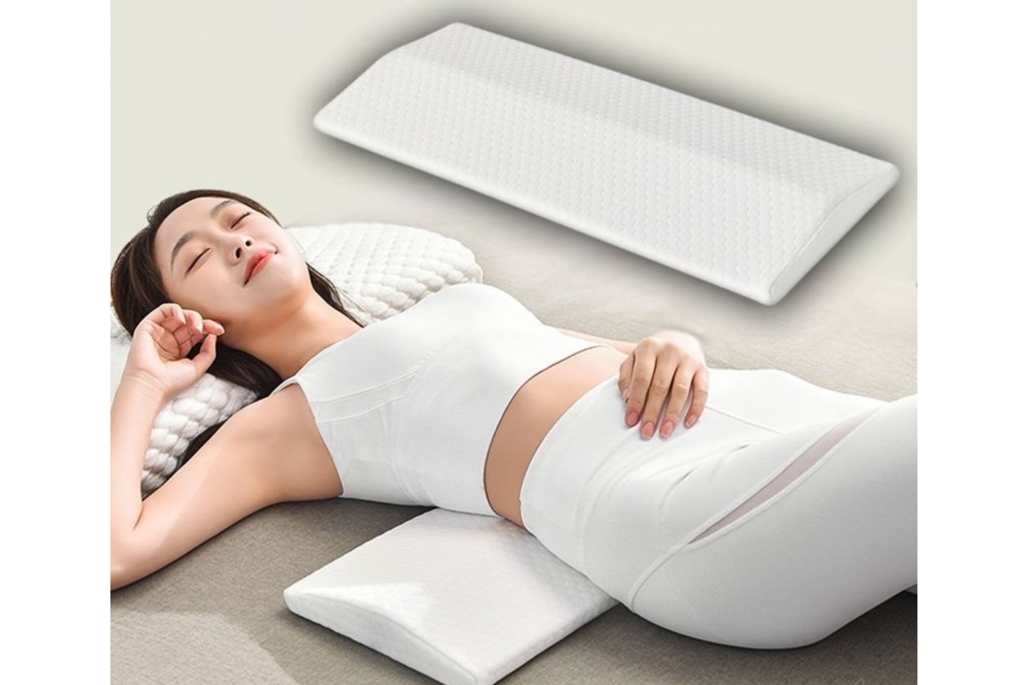 Lumbar Support Wedge Pillow Sleep 3D Adjustable Bed Cushion Waist Pillow  For Side Sleeper Lower Back Pain Relief 