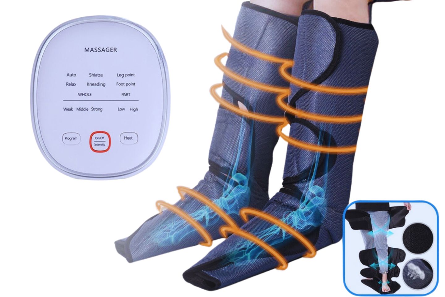 Bob and Brad® Leg Massager with Heat and Compression, Foot Calf Thigh Leg  Compression Massager for Circulation Pain Relief with LCD Handheld  Controller, 4 Modes 4 Intensities Home Use 