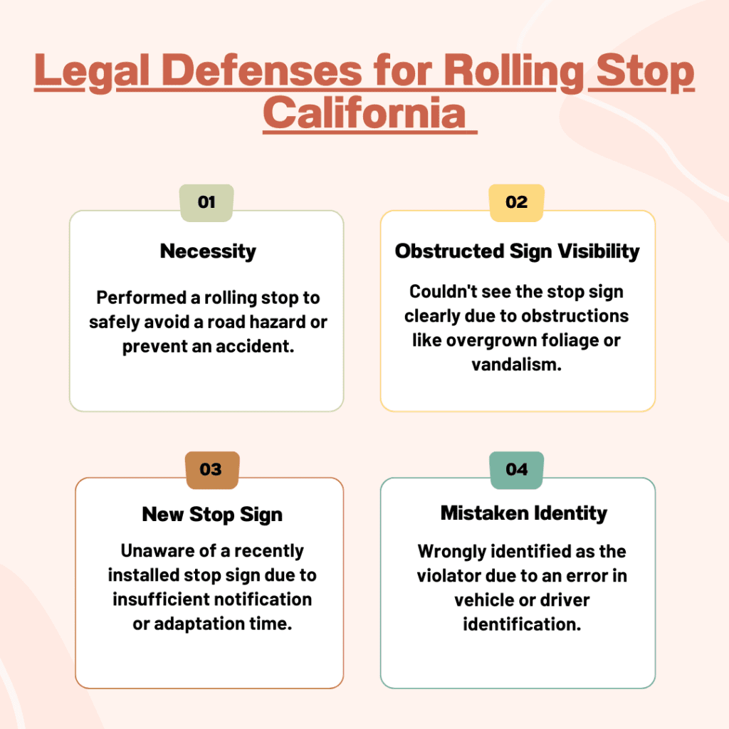 Legal Defenses for Rolling Stop California